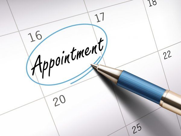 appointment word circled on calendar