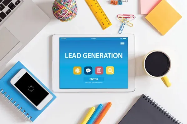 ipad shown lead generation text